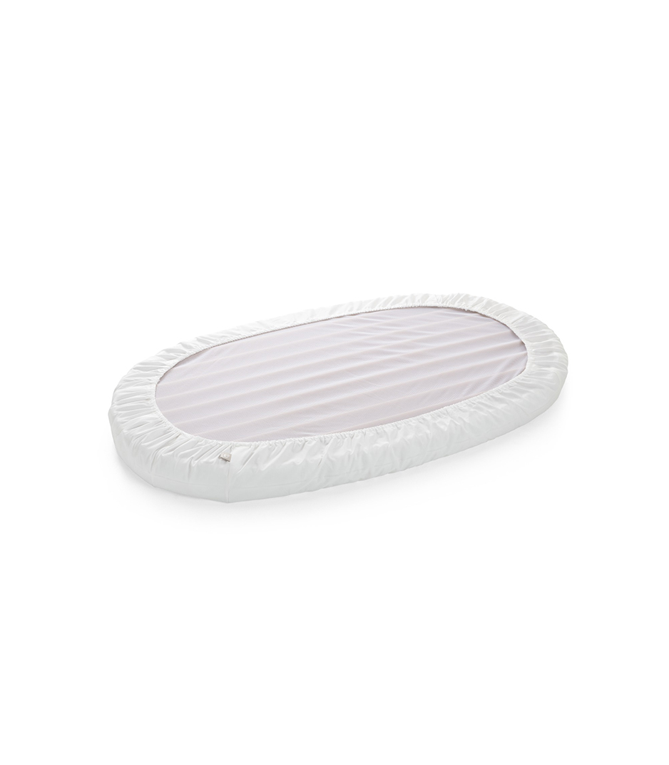 Stokke&reg; Sleepi&trade; Bed Fitted Sheet. White. Bottom side.